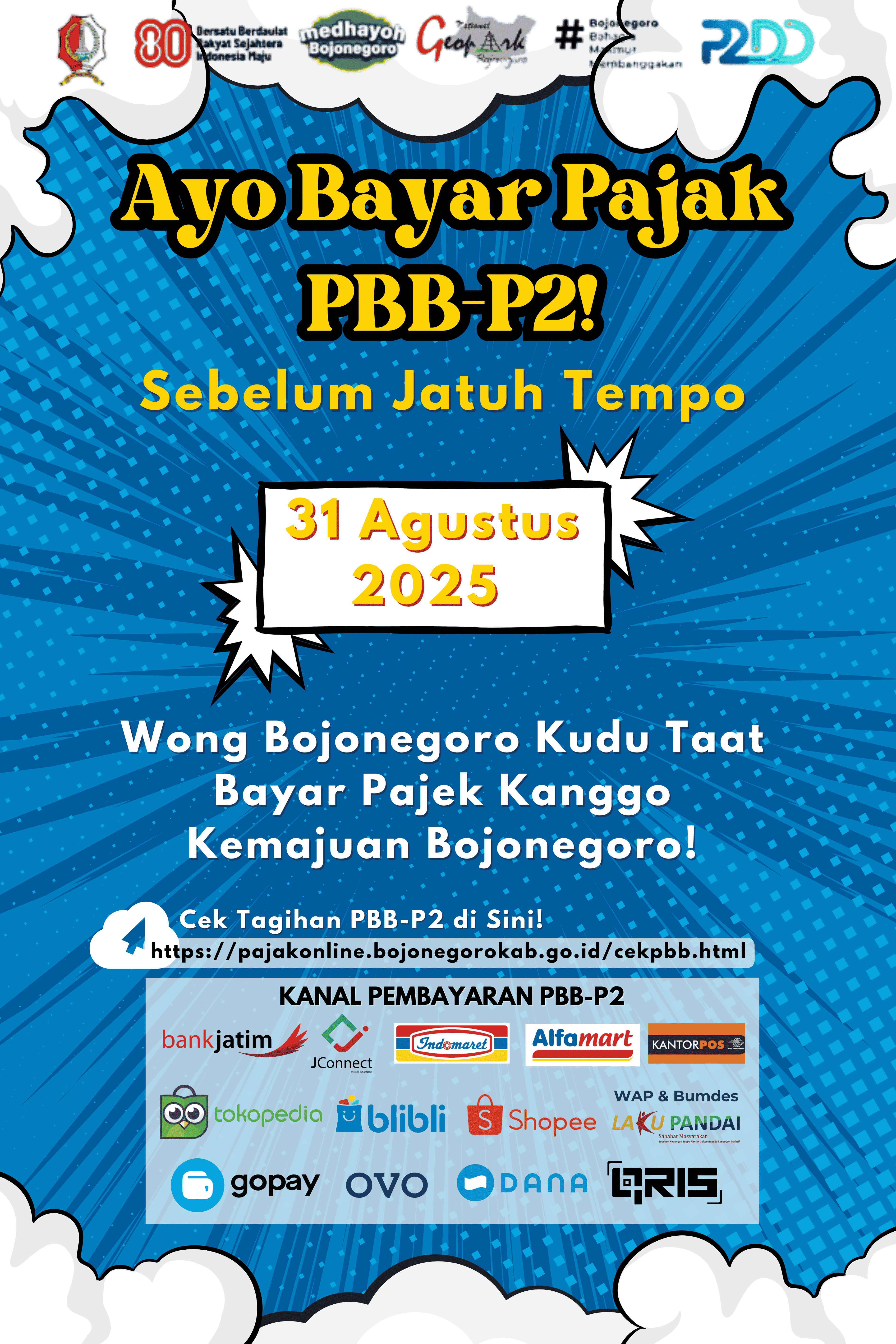 Ingat! Jatuh Tempo Pembayaran PBB-P2 Bojonegoro 31 Agustus 2025