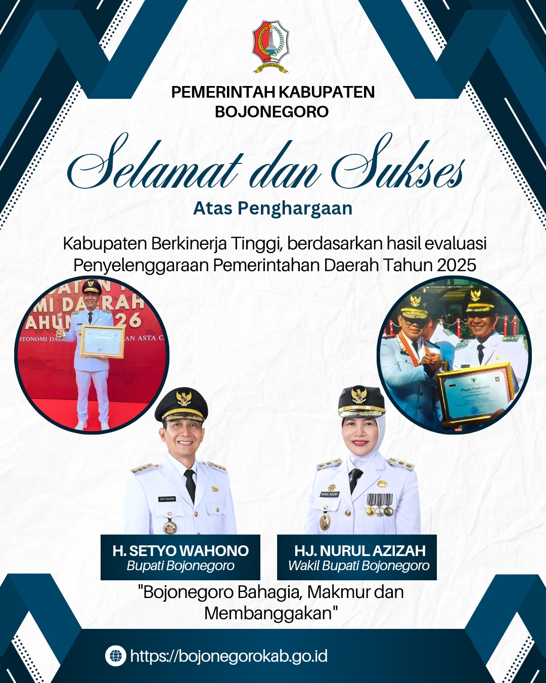 Bojonegoro Raih Penghargaan Kabupaten Berkinerja Tinggi Tahun 2025